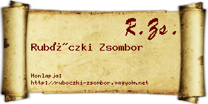 Rubóczki Zsombor névjegykártya